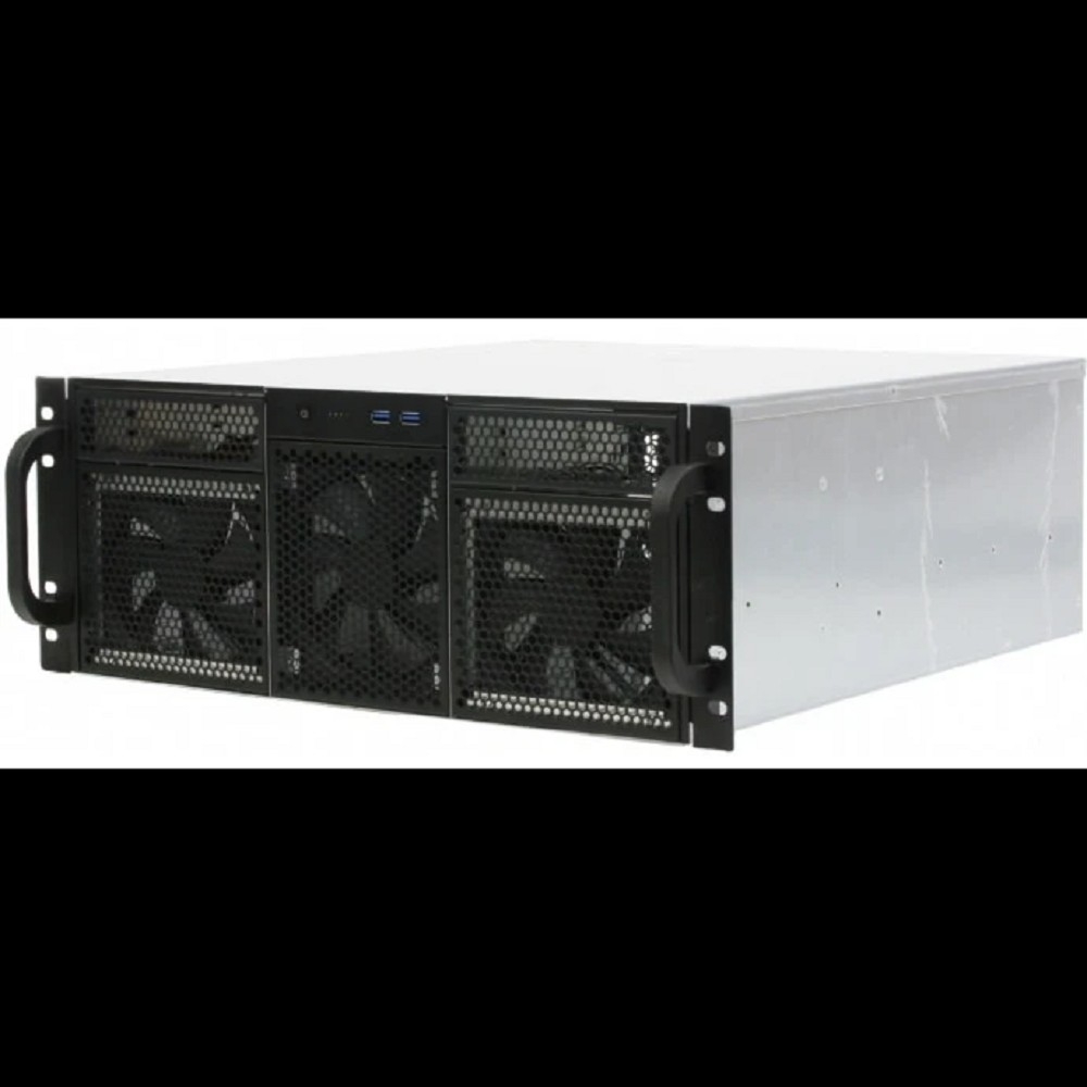 Procase RE411-D2H14-FC-55 Корпус 4U server case,2x5.25+14HDD,черный,без блока питания,глубина 550мм,MB CEB 12"x10,5", панель вентиляторов 3*120x25 PWM [RE411-D2H14-FC-55]
