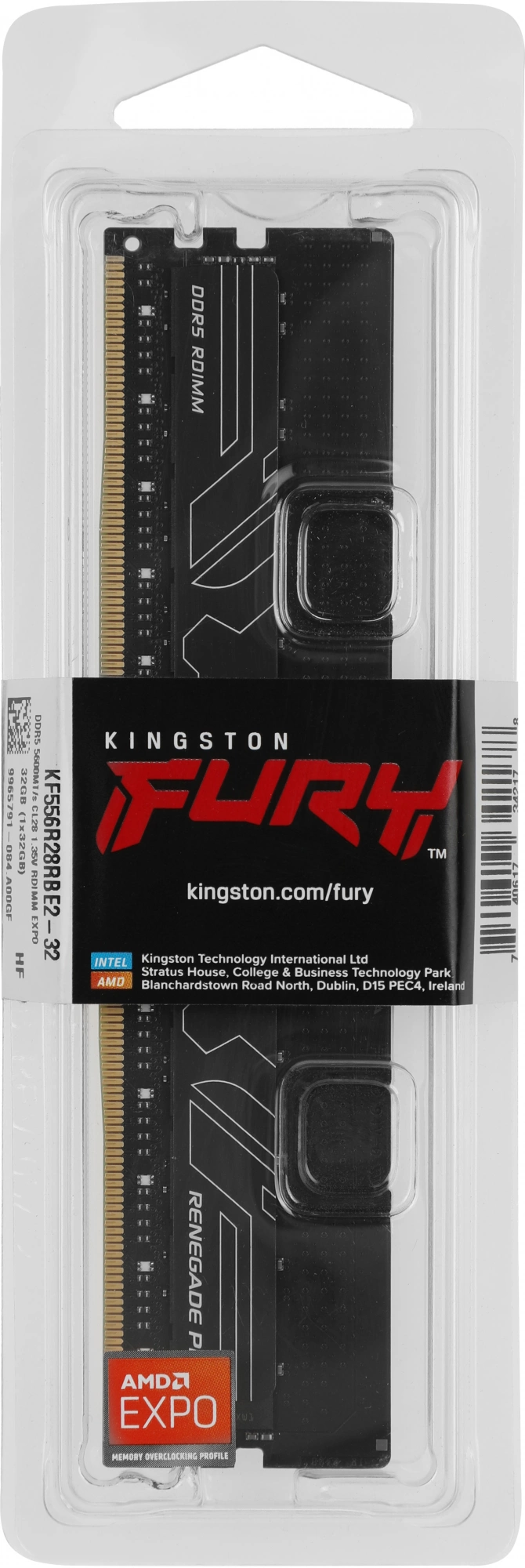Память DDR5 Kingston KF556R28RBE2-32 32Gb DIMM ECC Reg PC5-44800 CL28 5600MHz