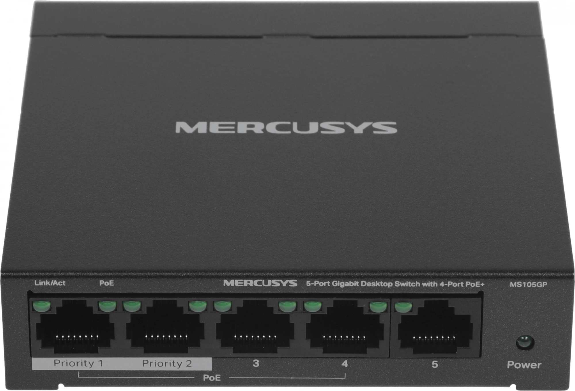 Коммутатор Mercusys MS105GP (L2) 5x1Гбит/с 4PoE+ 65W неуправляемый