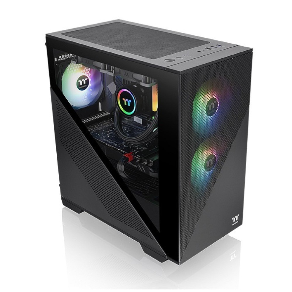 Корпус Thermaltake Divider 170 TG ARGB/Black CA-1S4-00S1WN-00 /Win/SPCC/Tempered Glass*1/120mm ARGB PWM Fan*2